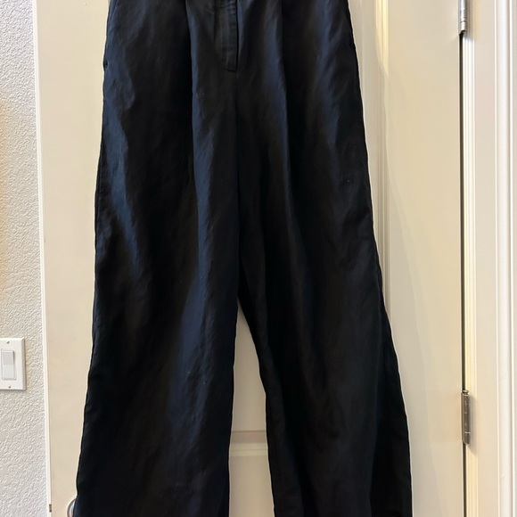 COS linen blend wide leg high waist pants with pleats at waist. Capsule. EUC. 8 - Picture 9 of 16